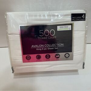 NEW IN PACKAGE AVALON COLLECTION KING SHEET SET IN WHITE